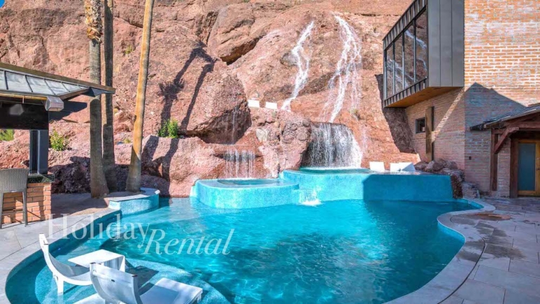 luxury vacation rental pool and spa mountain side